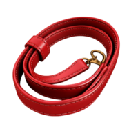 A Red Leather Leash with a Gold Clasp On Transparent Background png