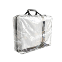 Clear Plastic Suitcase with Zipper on Transparent Background png