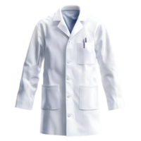 White Lab Coat with Pockets on the Front on Transparent Background png