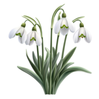 A bunch of snowdrops on a black background png