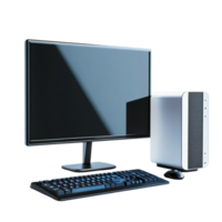 computer monitor, keyboard and mouse on a white background png