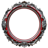 Vintage Red Frame with Decorative Elements On Transparent Background png