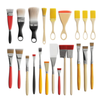 Set of Colorful Paint Brushes on Transparent Background png