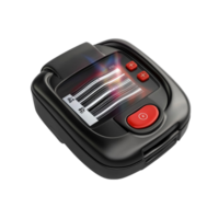 Black and Red Electronic Device with Barcode Scanner on Transparent Background png