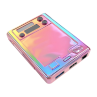 Colorful Portable Device with Screen and Buttons on Transparent Background png