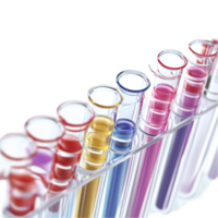 Test Tubes with Different Colored Liquid on Transparent Background png