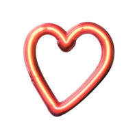 Neon Heart Shape Symbol on Transparent Background png