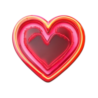 A Red Heart Shaped Neon Sign On Transparent Background png
