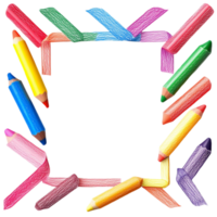 Frame Made of Colored Pencils On Transparent Background png