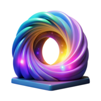 Abstract 3D Render of a Colorful Swirling Portal png