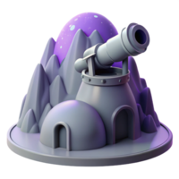 3D Render of Mountaintop Observatory png