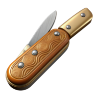 Folding Pocket Knife with Wood Handle png