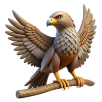 3D Render of Eagle on Branch png