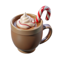 Candy Cane Hot Cocoa 3D Render png