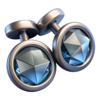 3D Render of Metallic Cufflinks with Geometric Design png