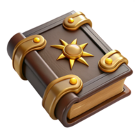 3D Render of a Book with Golden Clasps png