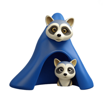 söt tecknad serie tvättbjörn och bebis tvättbjörn illustration png