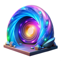 Abstract 3D Design with Glowing Spiral png