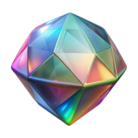 Abstract Geometric Shape, 3D Render, Iridescent png