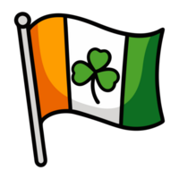 A waving flag design shows the Irish tricolor with an added shamrock symbol in the white section png