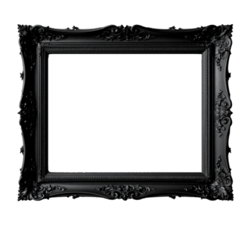 telaio con intricato floreale e scrollwork abbellimenti su un' metallico superficie crea un elegante confine per visualizzazione opera d'arte o fotografie png