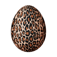 An egg is adorned with a bold leopard print pattern, cutouts png