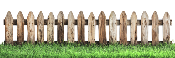 a wooden fence with grass in front of it png