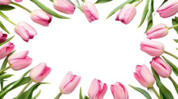 Spring flowers frame isolate on transparent background png