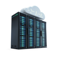 server with cloud on top of it isolate on transparent background png