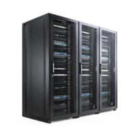 Modern Network server racks side view isolate on transparent background png