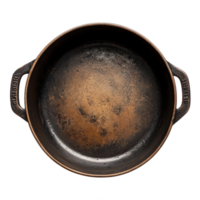 Empty iron pot top view isolate on transparent background png