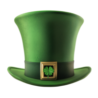 Green leprechaun hat front view isolate on transparent background png