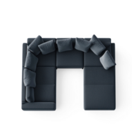 Modern sofa top view isolate on transparent background png