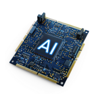 3d illustration of a computer chip with the word ai on it png