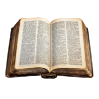 saint Bible livre ouvert Haut vue isoler sur transparent Contexte png