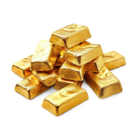 Pile of golden isolate on transparent background png