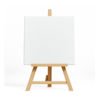 an easel with a blank canvas on it isolate on transparent background png