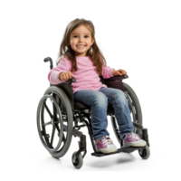 a little girl in a wheelchair on a transparent background png