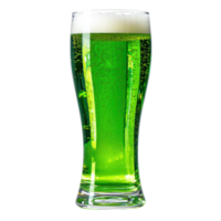 Glass of Green beer St. Patrick's Day concept front view isolate on transparent background png