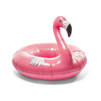 Pink inflatable flamingo pool isolate on transparent background png