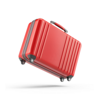 Red suitcase flying isolate on transparent background png