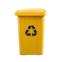 A Recycle trash bin in Yellow color isolate on transparent background png