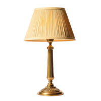 a lamp with a gold shade on transparent background png