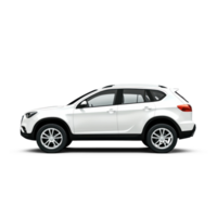 White modern SUV car no brand name isolate on transparent background png