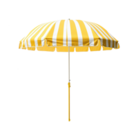 an umbrella with yellow stripes on a transparent background png