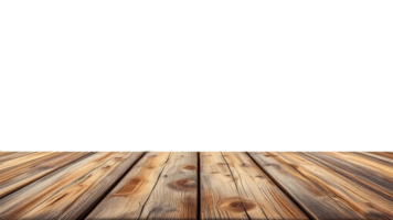 Front view Surface Brown empty wooden table with transparent background png