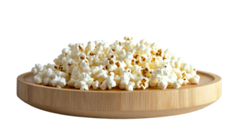 palomitas de maiz ingeniosamente metido en un de madera plato png