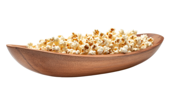 un servicio de palomitas de maiz en un de madera plato png