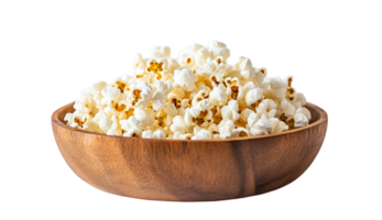 de madera plato con mullido palomitas de maiz png