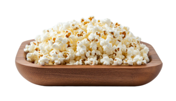 Fresco palomitas de maiz arreglado en un de madera plato png